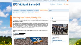 
                            12. Phishing-Mail Telefon-Banking-PIN - VR Bank Lahn-Dill