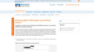 
                            10. Phishing-Mail Volksbank Online-Konto - Raiffeisenbank Werratal ...