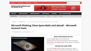 
                            6. Phishing-Mails im Namen von Microsoft - Vorsicht Spam: Email Update
