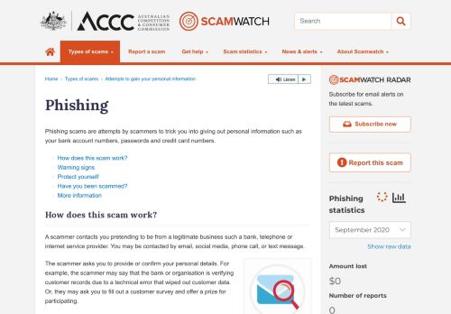 
                            5. Phishing | Scamwatch