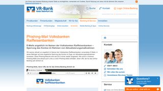 
                            2. Phishing-Warnung Konto gesperrt VR-Bank Kreis Steinfurt eG