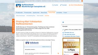 
                            10. Phishing-Warnung Mitteilung Volksbank Konto - Raiffeisenbank eG