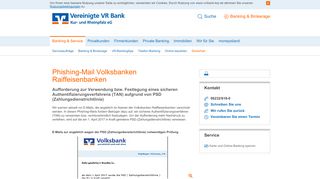 
                            8. Phishing-Warnung Mitteilung Volksbank Konto - RV Bank Rhein ...