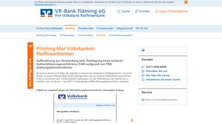 
                            5. Phishing-Warnung Mitteilung Volksbank Konto - VR-Bank Fläming eG