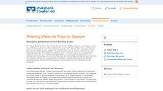 
                            10. Phishing-Warnung Phishing-Mail Trojaner Goznym - Volksbank Staufen