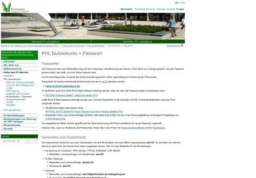 
                            4. PHL Nutzerkonto + Passwort - Pädagogische ... - PH Ludwigsburg