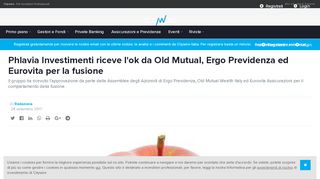 
                            13. Phlavia Investimenti riceve l'ok da Old Mutual, Ergo Previdenza ed ...