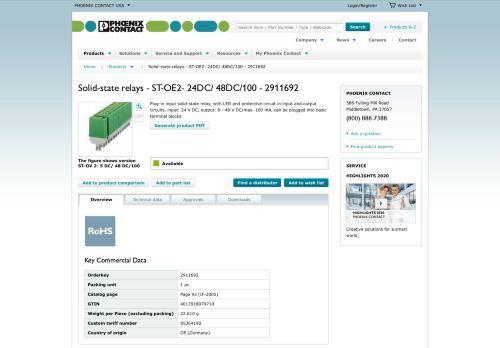 
                            12. PHOENIX CONTACT | Solid-state relays - ST-OE2- 24DC/ 48DC/100 ...