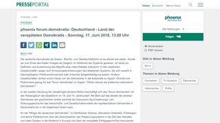 
                            8. ▷ phoenix forum demokratie: Deutschland - Land der verspäteten ...