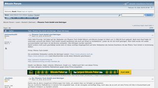 
                            2. Phoenix Tech GmbH sind Betrüger - Bitcointalk