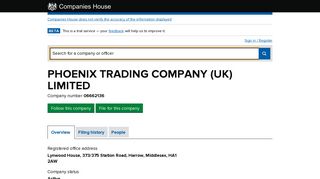 
                            12. PHOENIX TRADING COMPANY (UK) LIMITED - Overview (free ...