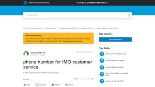 
                            13. phone number for IMO customer service - AT&T Community