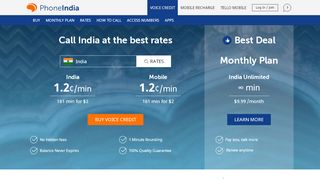 
                            8. PhoneIndia: Call India, calling plans & mobile recharges