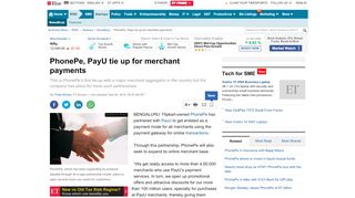 
                            12. PhonePe | PayU: PhonePe, PayU tie up for merchant payments