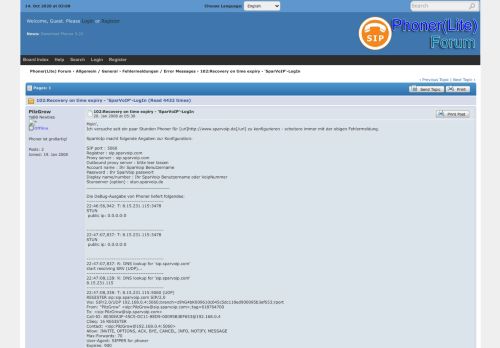 
                            8. Phoner(Lite) Forum - 102:Recovery on time expiry - 'SparVoIP'-LogIn