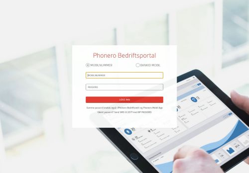 
                            4. Phonero Bedriftsportal: Innlogging