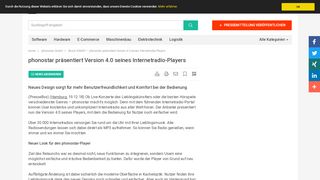 
                            13. phonostar präsentiert Version 4.0 seines Internetradio-Players ...