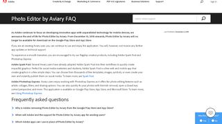
                            10. Photo Editor by Aviary FAQs on End of Life - Adobe Help Center