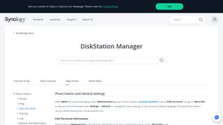 
                            5. Photo Station and General Settings | Synology Inc.