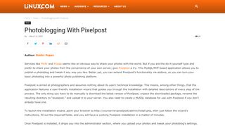 
                            10. Photoblogging with Pixelpost | Linux.com | The source for Linux ...