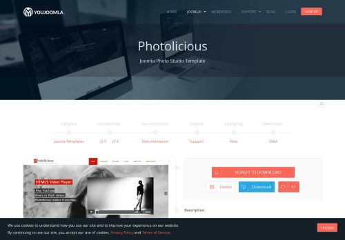 
                            7. Photolicious - Joomla Photo Studio Template - Youjoomla