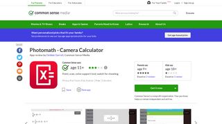 
                            4. Photomath - Camera Calculator App Review - Common Sense Media