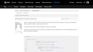 
                            8. [PHOTON] How to handle a friends list? - Unity Forum