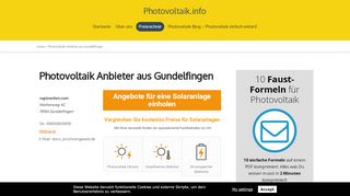 
                            10. Photovoltaik Anbieter aus Gundelfingen