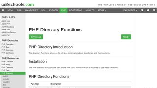 
                            4. PHP 5 Directory Functions - W3Schools