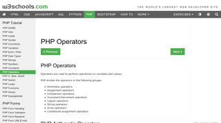 
                            1. PHP 5 Operators - W3Schools