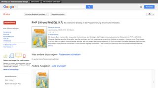 
                            12. PHP 5.6 und MySQL 5.7: Ihr praktischer Einstieg in die ... - Google Books-Ergebnisseite