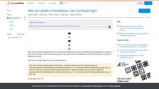 
                            5. php - after an update of wordpress i can no longer login - Stack Overflow