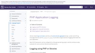 
                            10. PHP Application Logging | Heroku Dev Center
