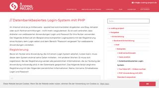 
                            3. PHP-Artikel: Datenbankbasiertes Login-System | a coding project