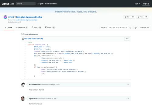 
                            3. PHP basic auth example · GitHub