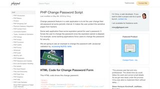 
                            9. PHP Change Password Script - Phppot
