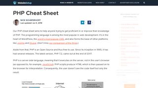 
                            1. PHP Cheat Sheet (.PDF Version Included) - WebsiteSetup.org