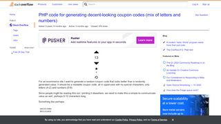 
                            2. PHP code for generating decent-looking coupon codes (mix of ...