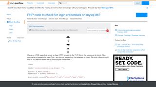 
                            2. PHP code to check for login credentials on mysql db? - Stack Overflow