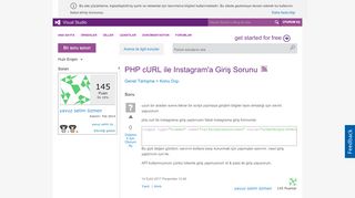 
                            2. PHP cURL ile Instagram'a Giriş Sorunu - MSDN - Microsoft