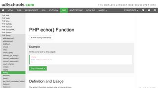 
                            1. PHP echo() Function - W3Schools
