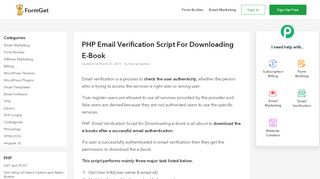 
                            6. PHP Email Verification Script For Downloading E-Book | FormGet