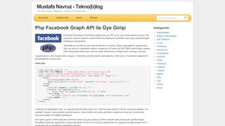 
                            9. Php Facebook Graph API ile Üye Girişi - Mustafa Navruz