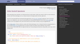 
                            5. PHP: Fehler-Kontroll-Operatoren - Manual