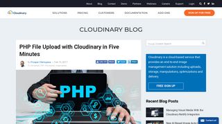 
                            4. PHP File Upload - The Easy Way - Cloudinary