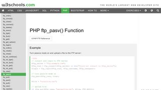 
                            6. PHP ftp_pasv() Function - W3Schools