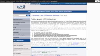 
                            4. PHP-Funktion fgetcsv() - CSV-Datei in PHP auslesen