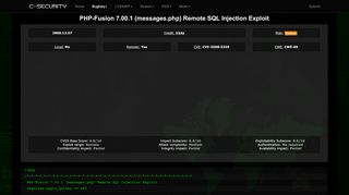 
                            10. PHP-Fusion 7.00.1 (messages.php) Remote SQL Injection Exploit ...