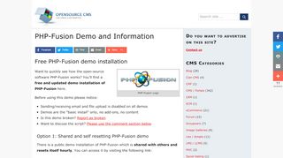 
                            13. PHP-Fusion Demo Site » Try PHP-Fusion without installing it