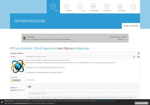 
                            13. PHP-Fusion Deutschland - Offizielle Supportseite - Forum: Youtube ...